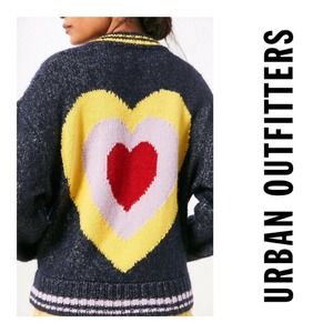 Urban Outfitters Ecote Blue Icon Bomber Sweater